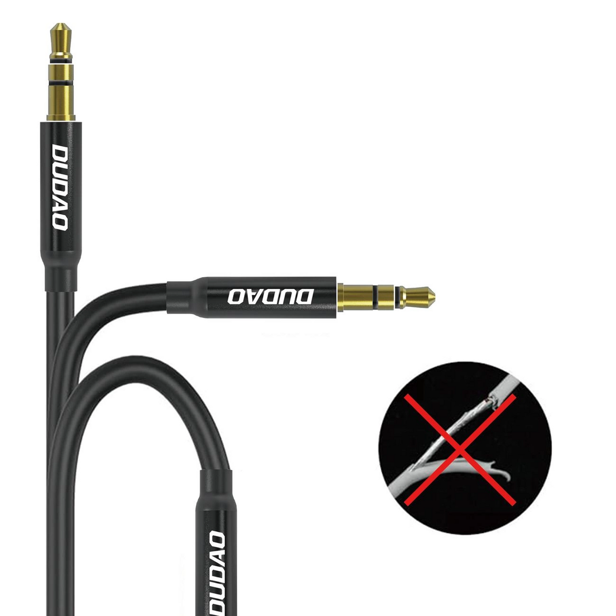 3,5 mm - 3,5 mm avdio kabel Dudao L12s, 1 m, črn