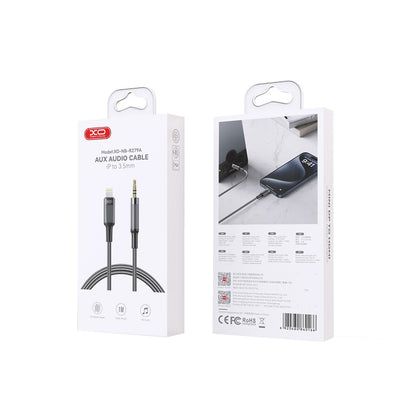 Audio kabel Lightning - 3.5mm XO Design NB-R279A, 1m, Črn