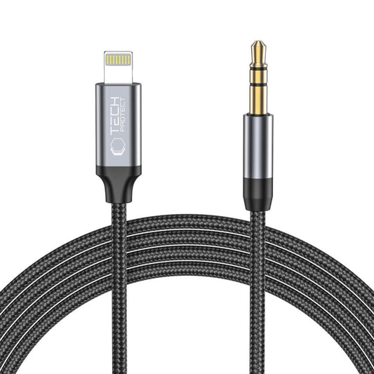 Audio kabel Lightning - 3.5mm Tech-Protect Ultraboost, 1m, črn