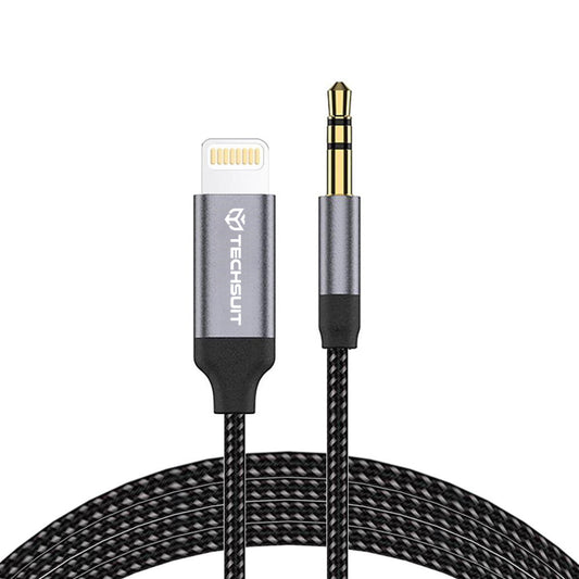 Audio kabel Lightning - 3.5mm Techsuit AC10 SoundShell, 1.5m, Siv