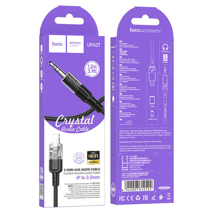 Audio kabel Lightning - 3.5mm HOCO UPA27, 1.2m, črn