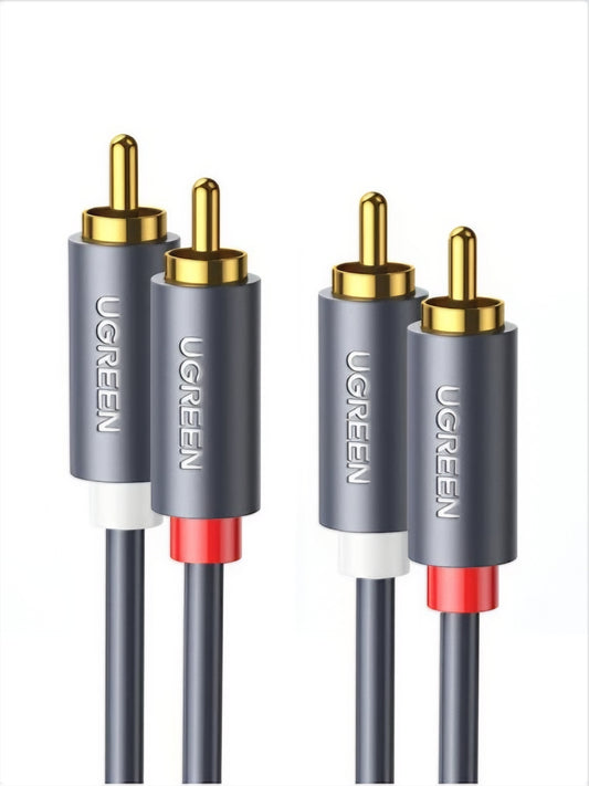 Audio kabel UGREEN AV104, 2 x RCA - 2 x RCA, 3m, črn