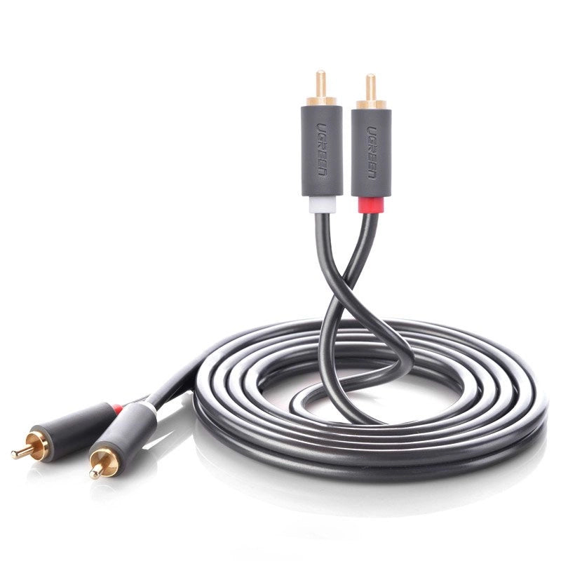 Audio kabel UGREEN AV104, 2 x RCA - 2 x RCA, 2m, črn