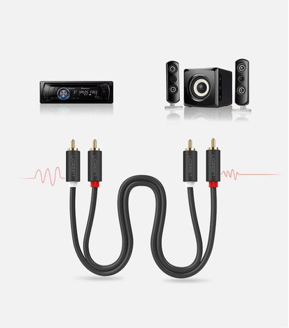 Audio kabel UGREEN AV104, 2 x RCA - 2 x RCA, 2m, črn