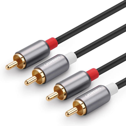 Audio kabel UGREEN AV104, 2 x RCA - 2 x RCA, 2m, črn