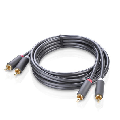 Audio kabel UGREEN AV104, 2 x RCA - 2 x RCA, 2m, črn