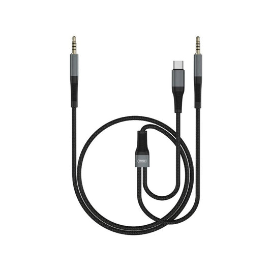 USB-C / 3.5mm - 3.5mm XO Design NB178B Audio Cable, 1m, Black