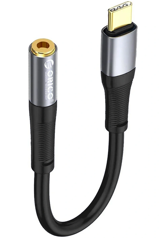 Zvočni adapter USB-C – 3,5 mm Orico AXC-02, črn