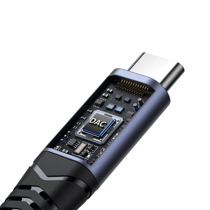 Avdio kabel USB-C - 3.5mm / USB-C Joyroom SY-C02, 0.14m, črn