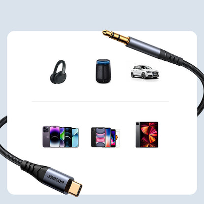 Audio kabel USB-C - 3.5mm Joyroom SY-A07, 1.2m, črn