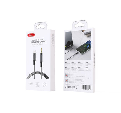 Avdio kabel USB-C - 3.5mm XO Design NB-R279B, 1m, Črn