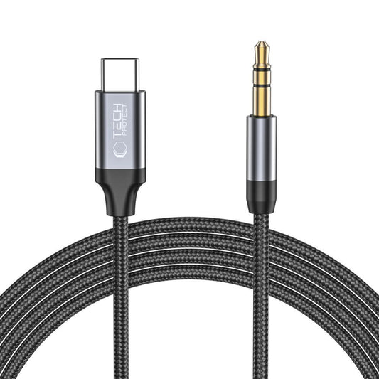 Avdio kabel USB-C - 3.5mm Tech-Protect Ultraboost, 1m, črn
