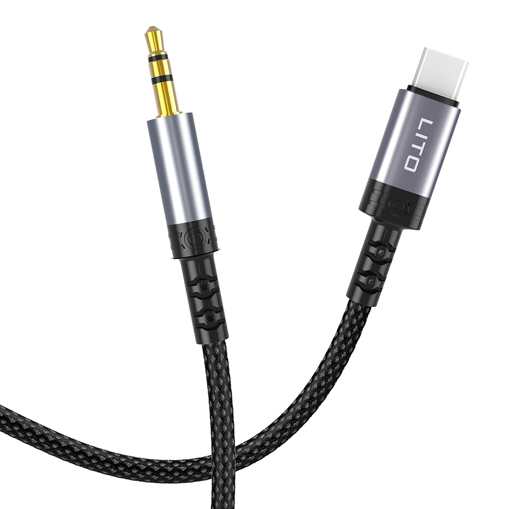 Avdio kabel USB-C - 3.5mm Lito LA01T, 1m, črn