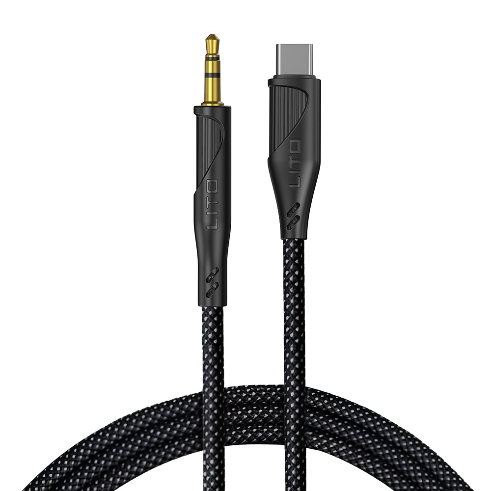 Audio kabel USB-C - 3.5mm Lito LA02, 1m, črn