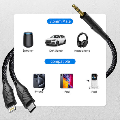 Audio kabel USB-C - 3.5mm Lito LA02, 1m, črn