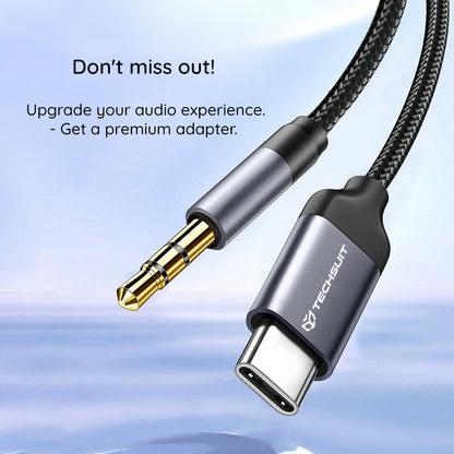 Avdio kabel USB-C - 3.5mm Techsuit AC11 FuseXound, 0.5m, Siv