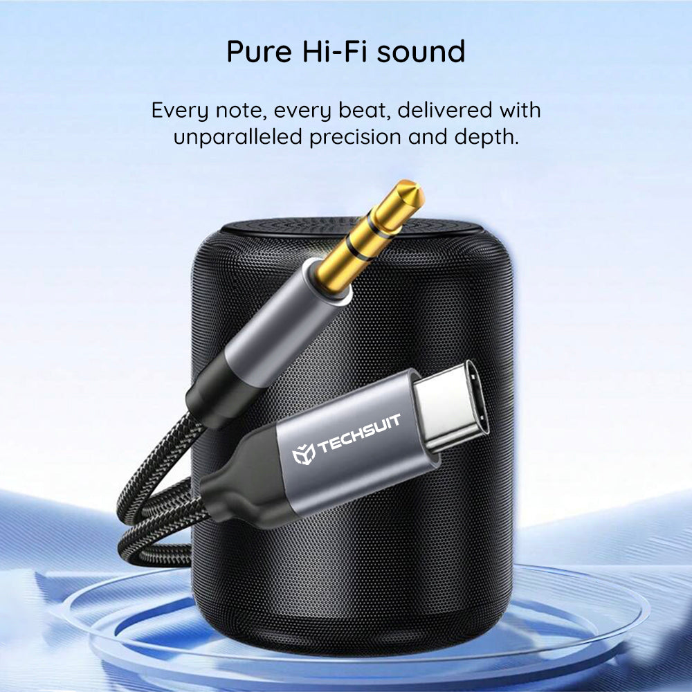 Avdio kabel USB-C - 3.5mm Techsuit AC11 FuseXound, 0.5m, Siv