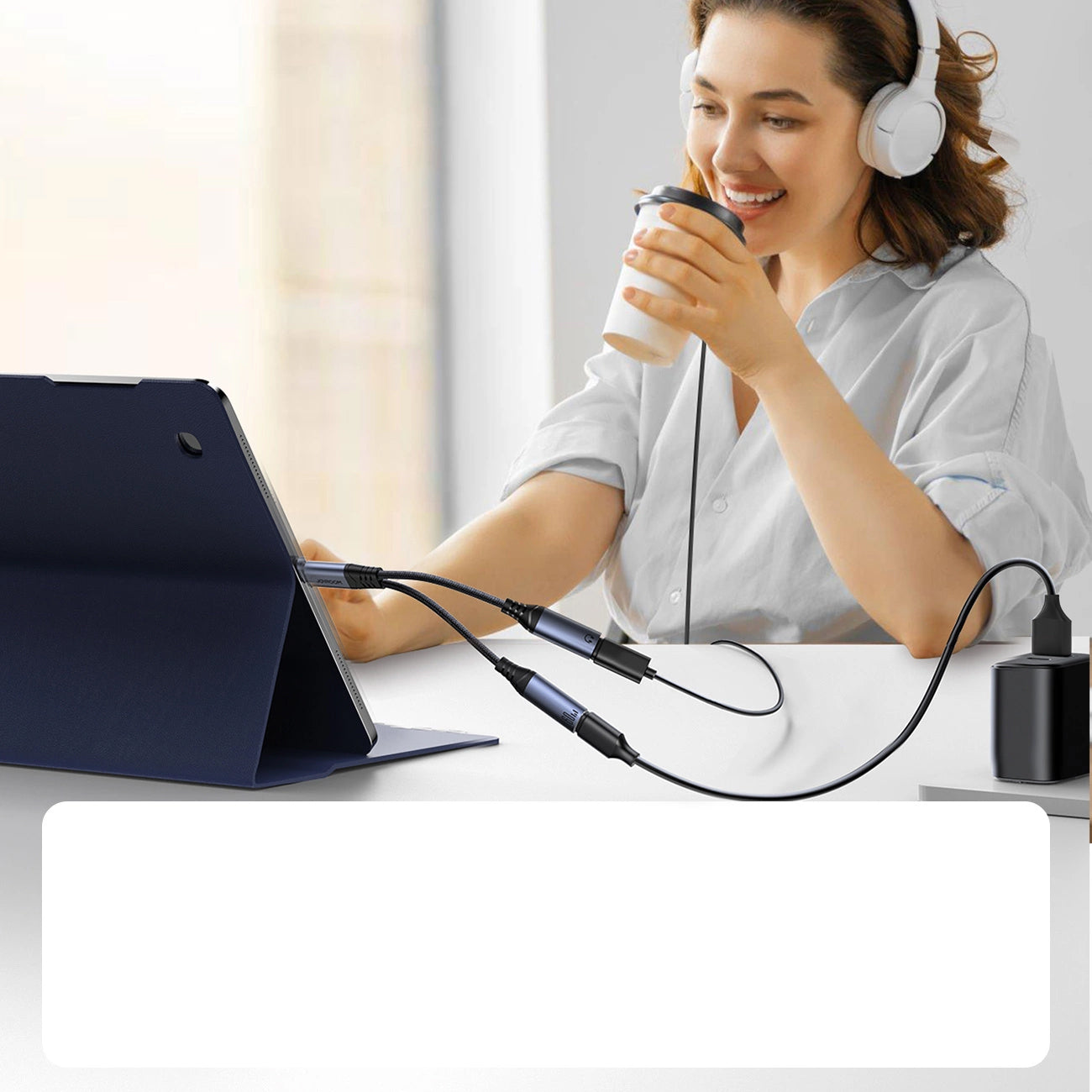 Avdio kabel USB-C - 2 x USB-C Joyroom SY-C03, 0.14m, črn