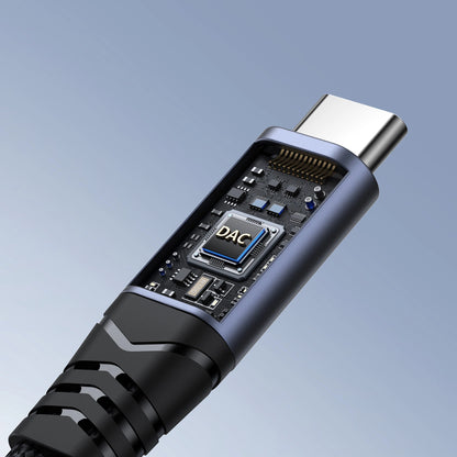 Avdio kabel USB-C - 3.5mm / USB-C Joyroom SY-C02, 0.14m, črn