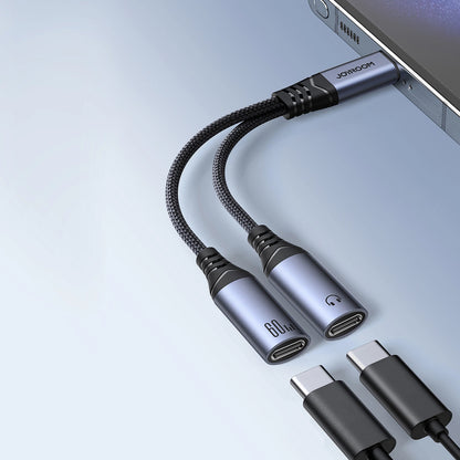 Avdio kabel USB-C - 2 x USB-C Joyroom SY-C03, 0.14m, črn