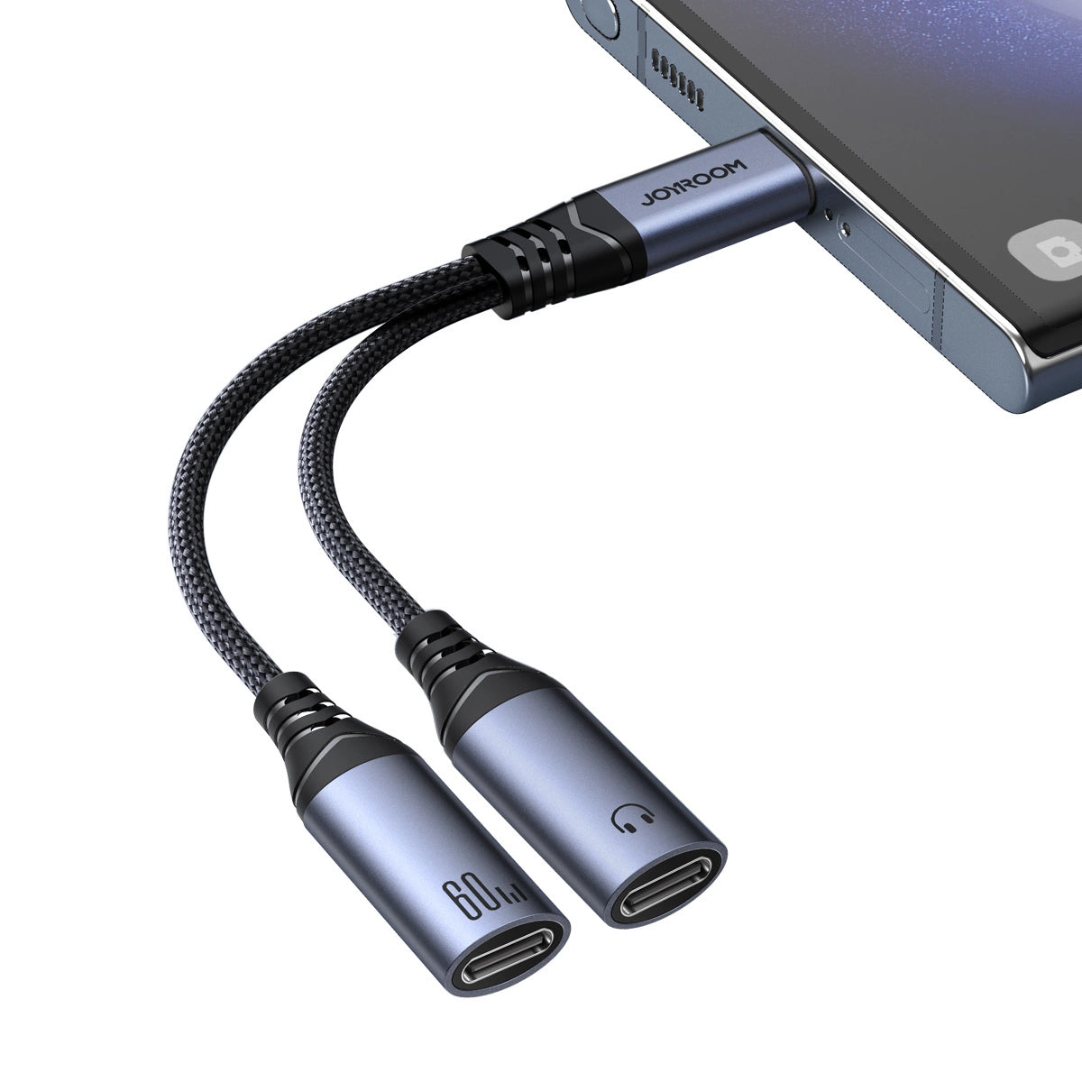 Avdio kabel USB-C - 2 x USB-C Joyroom SY-C03, 0.14m, črn