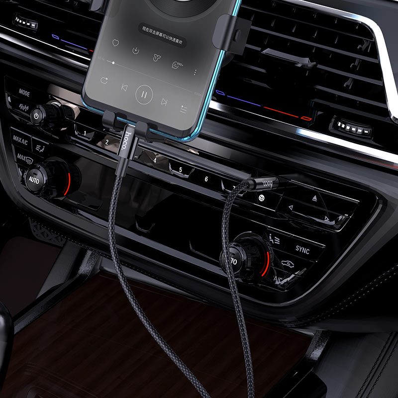 Avdio kabel USB-C - 3,5 mm HOCO UPA19, 1m, črn