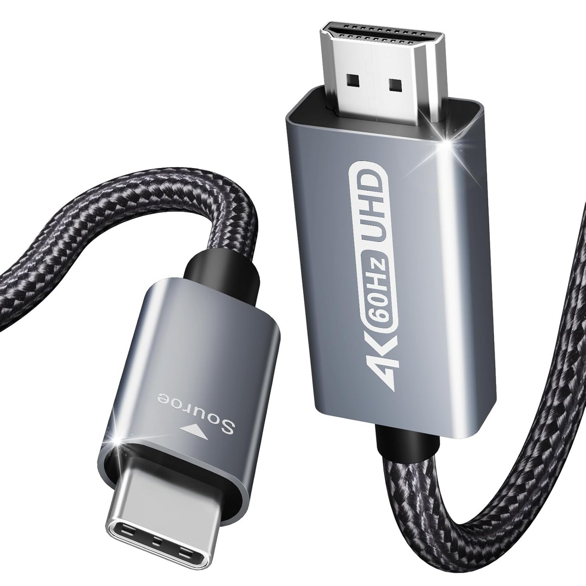 USB-C na HDMI avdio in video kabel Benfei, 0,9 m, siva