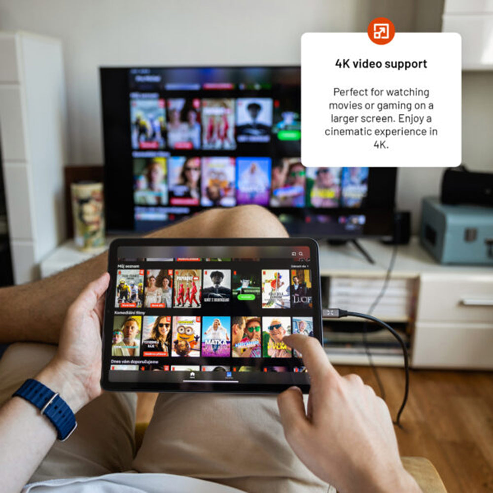 Avdio in video kabel USB-C - HDMI Fixed, 2m, siv