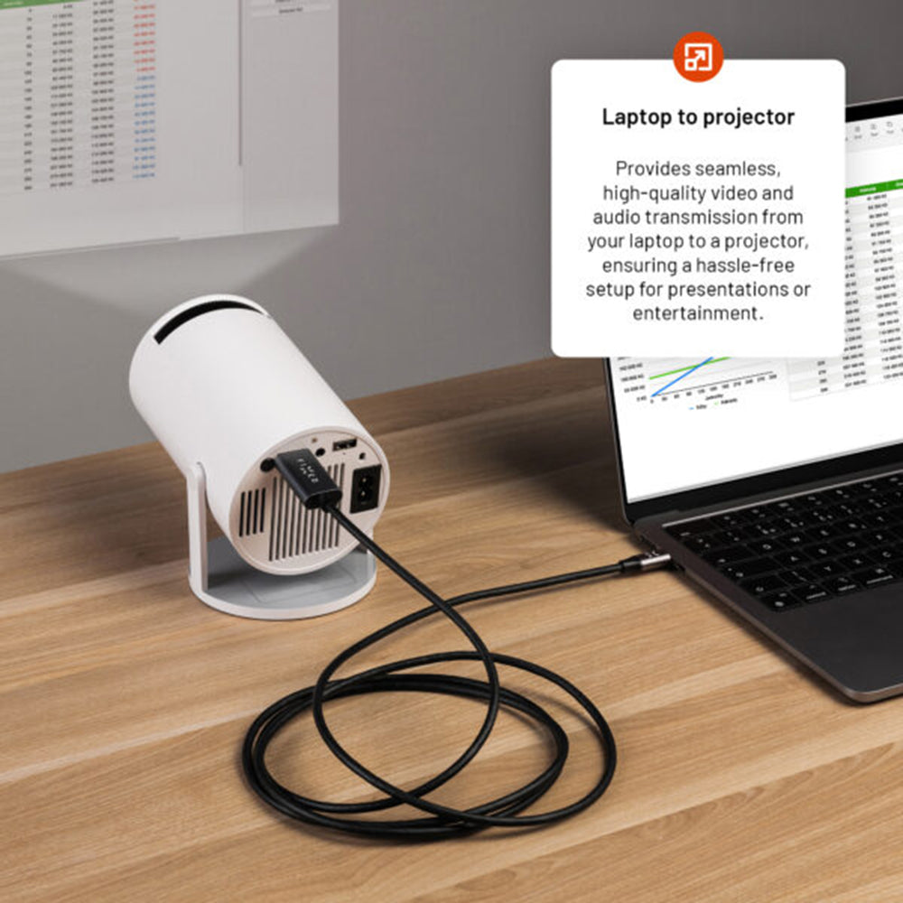 Avdio in video kabel USB-C - HDMI Fixed, 2m, siv