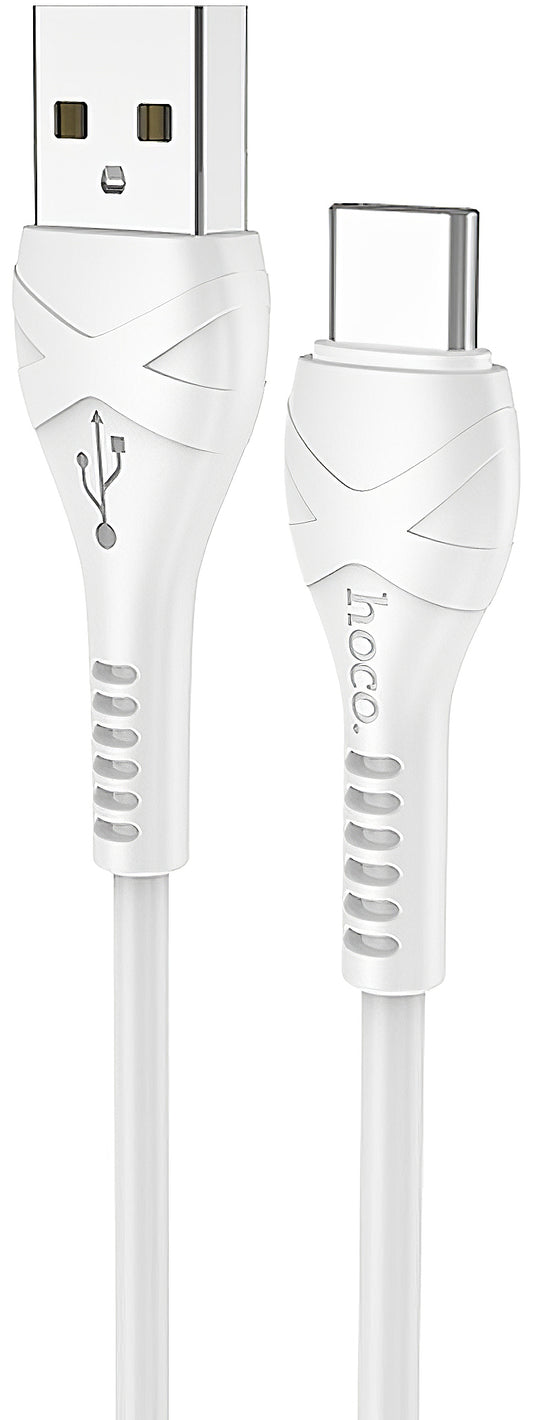 Kabel za prenos podatkov in polnjenje USB-A - USB-C HOCO X37, 18W, 1m, Bel