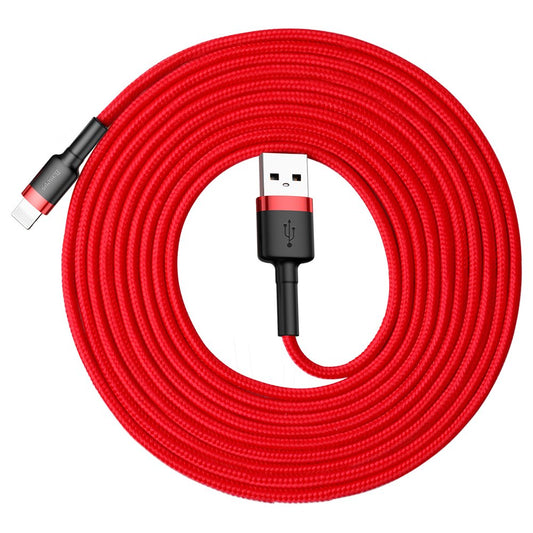 Kabel za podatke in polnjenje USB-A - Lightning Baseus Cafule, 18W, 3m, Rdeč CALKLF-R09