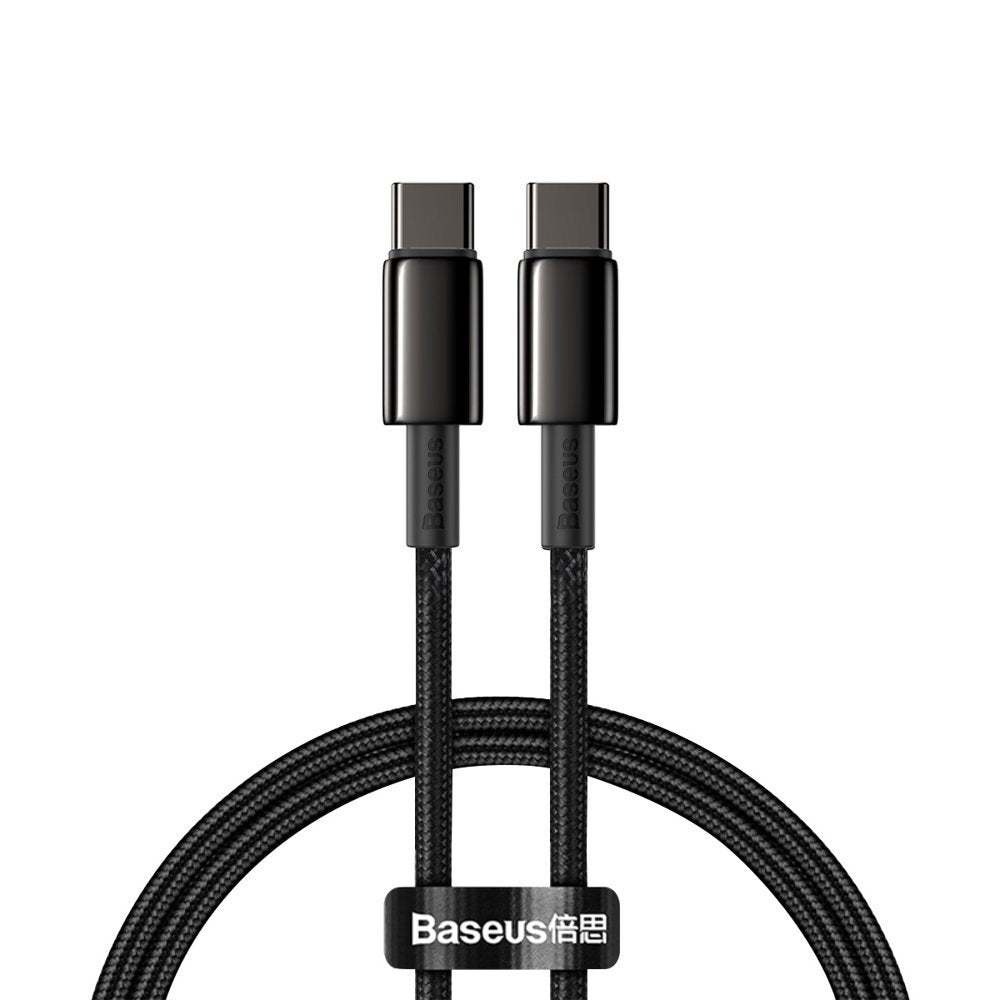 Podatkovni in polnilni kabel USB-C - USB-C Baseus Tungsten Gold USB-C, 100 W, 2 m, črn CATWJ-A01 CATWJ-A01