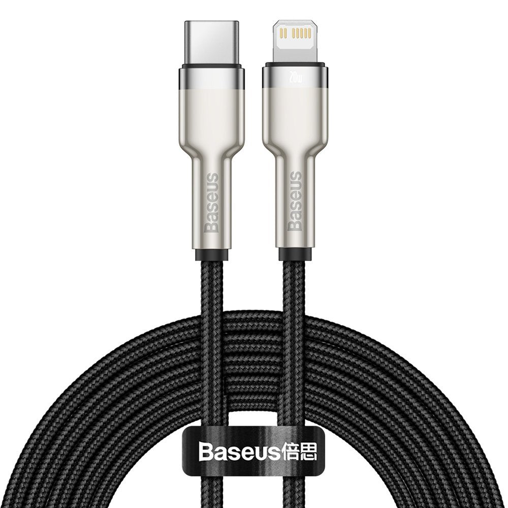 Kabel za podatke in polnjenje USB-C - Lightning Baseus Cafule Metal Series, 20W, 2m, Črn CATLJK-B01