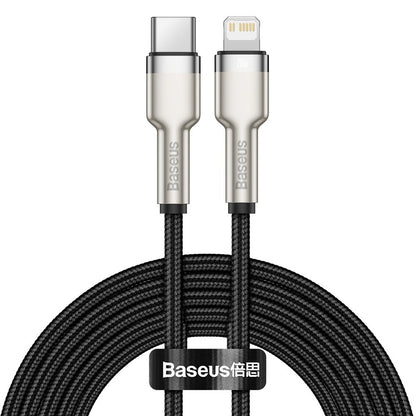 Kabel za podatke in polnjenje USB-C - Lightning Baseus Cafule Metal Series, 20W, 2m, Črn CATLJK-B01