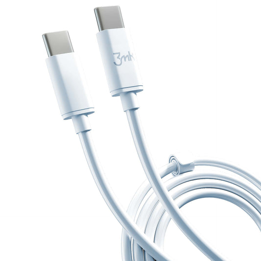 USB-C podatkovni in polnilni kabel - USB-C 3MK Hyper, 100W, 2m, bel