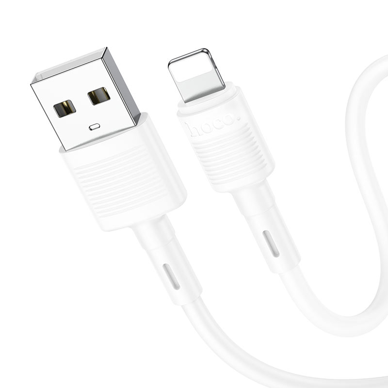 Podatkovni in polnilni kabel USB-A - Lightning HOCO X83 Victory, 18W, 1m, Bel