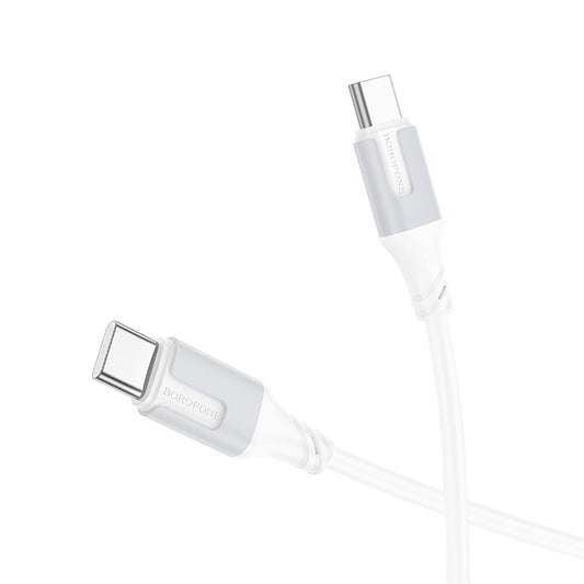 Kabel za podatke in polnjenje USB-C - USB-C Borofone BX101 Creator, 60W, 1m, Bel