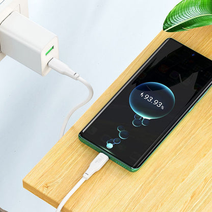 Podatkovni in polnilni kabel USB-C - USB-C HOCO X93, 100 W, 1 m, bel 