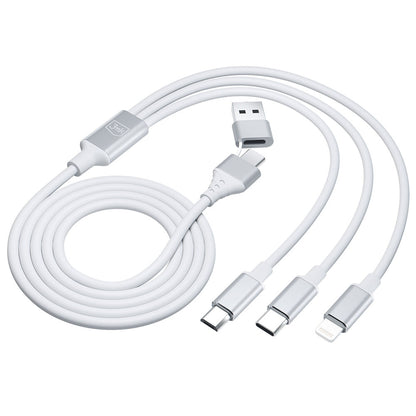 Kabel za polnjenje USB-A / USB-C - Lightning / microUSB / USB-C 3MK Hyper 3in1, 12W, 1.5m, Bel