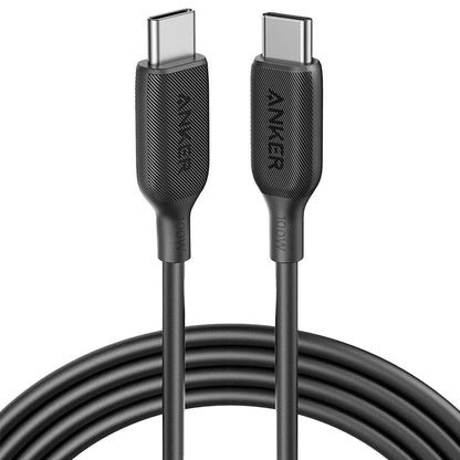 Podatkovni in polnilni kabel USB-C Anker 543, 100 W, 1,8 m, črn A80E2G11 