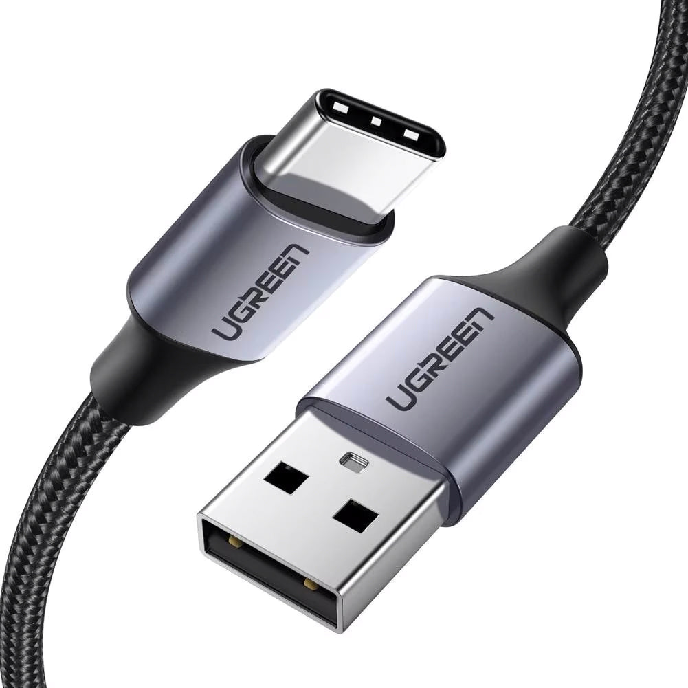 Podatkovni in polnilni kabel USB-A z USB-C UGREEN US288, 18 W, 0,5 m, črn 
