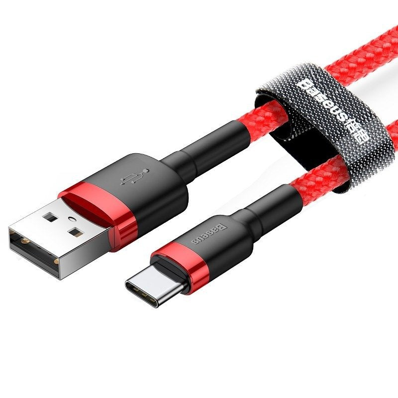Kabel za podatke in polnjenje USB-A - USB-C Baseus Cafule, 60W, 1m, rdeč