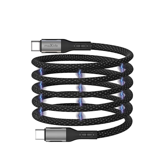 Podatkovni in polnilni kabel USB-C - USB-C MaXlife MXUC-11 Magnetic, 100W, 1m, črn