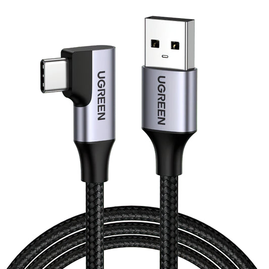 Kabel za prenos podatkov in polnjenje USB-A - USB-C UGREEN US385 kotni, 60 W, 1 m, siv 