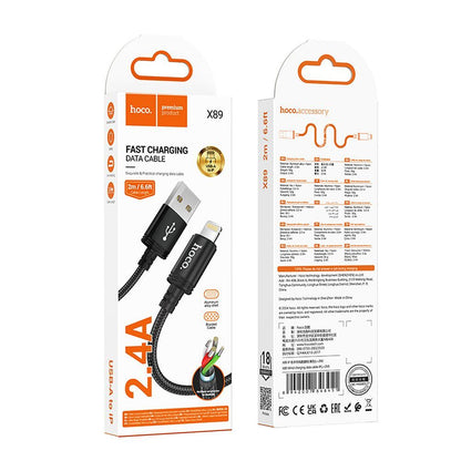 Kabel za podatke in polnjenje USB-A - Lightning HOCO X89, 18W, 2m, črn