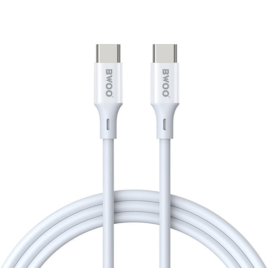 Kabel za podatke in polnjenje USB-C - USB-C BWOO X282, 60W, 1m, Bel