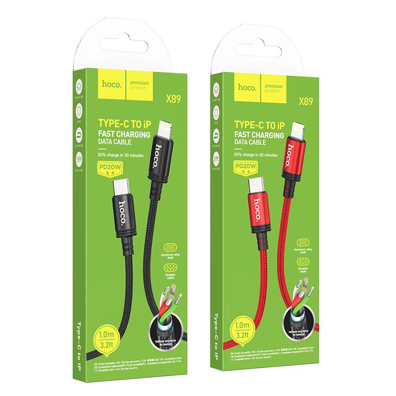 Kabel za podatke in polnjenje USB-C - Lightning HOCO X89, 20W, 1m, črn