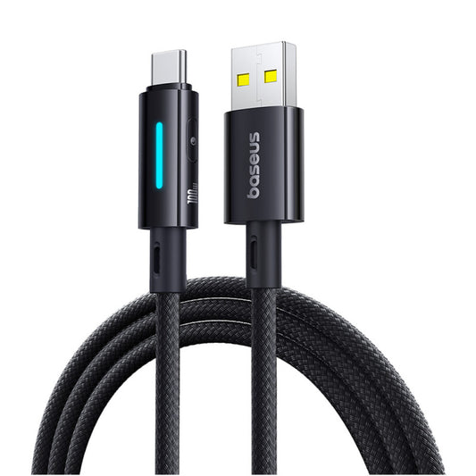 Kabel za podatke in polnjenje USB-A - USB-C Baseus Lit Button Control, 100W, 2m, črn P10379002121-01