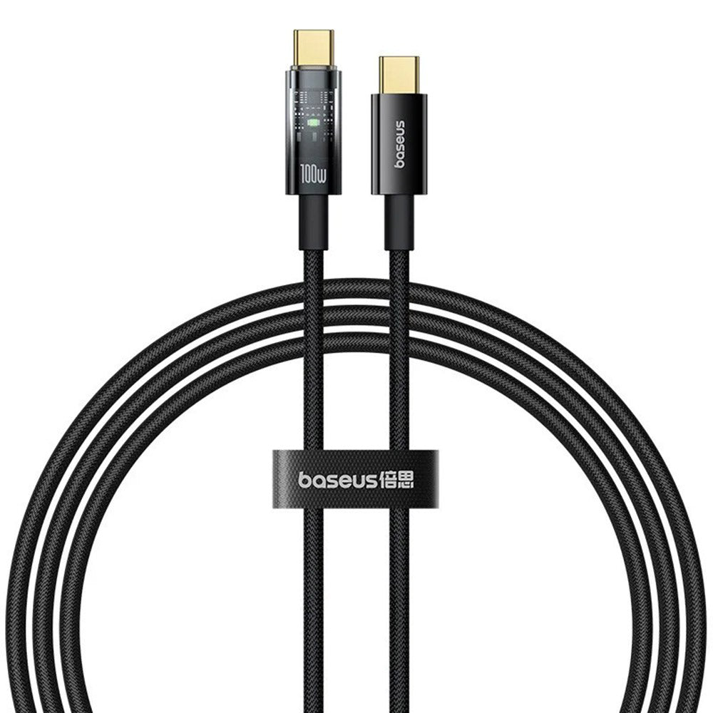 Kabel za prenos podatkov in polnjenje USB-C - USB-C Baseus Explorer, 100W, 1m, črn P10319703111-00