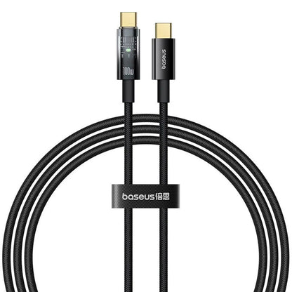 Kabel za prenos podatkov in polnjenje USB-C - USB-C Baseus Explorer, 100W, 1m, črn P10319703111-00